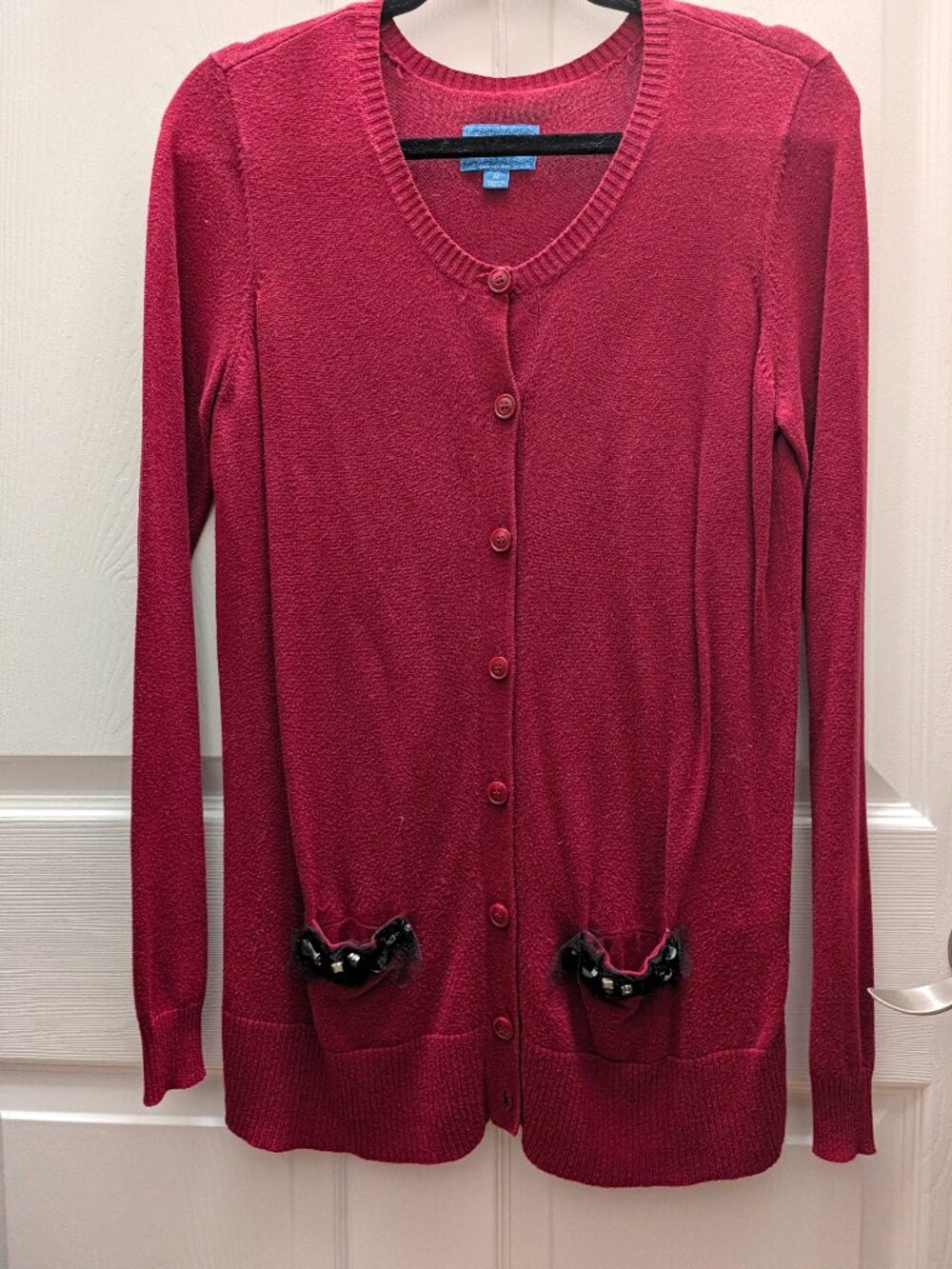 Simply Vera by Vera Wang Red/Maroon Cardigan (M)